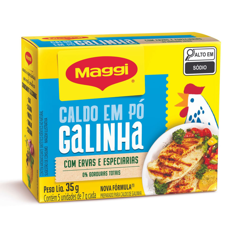 Caldo em Pó Maggi Galinha Caixa 35g com 5 Unidades