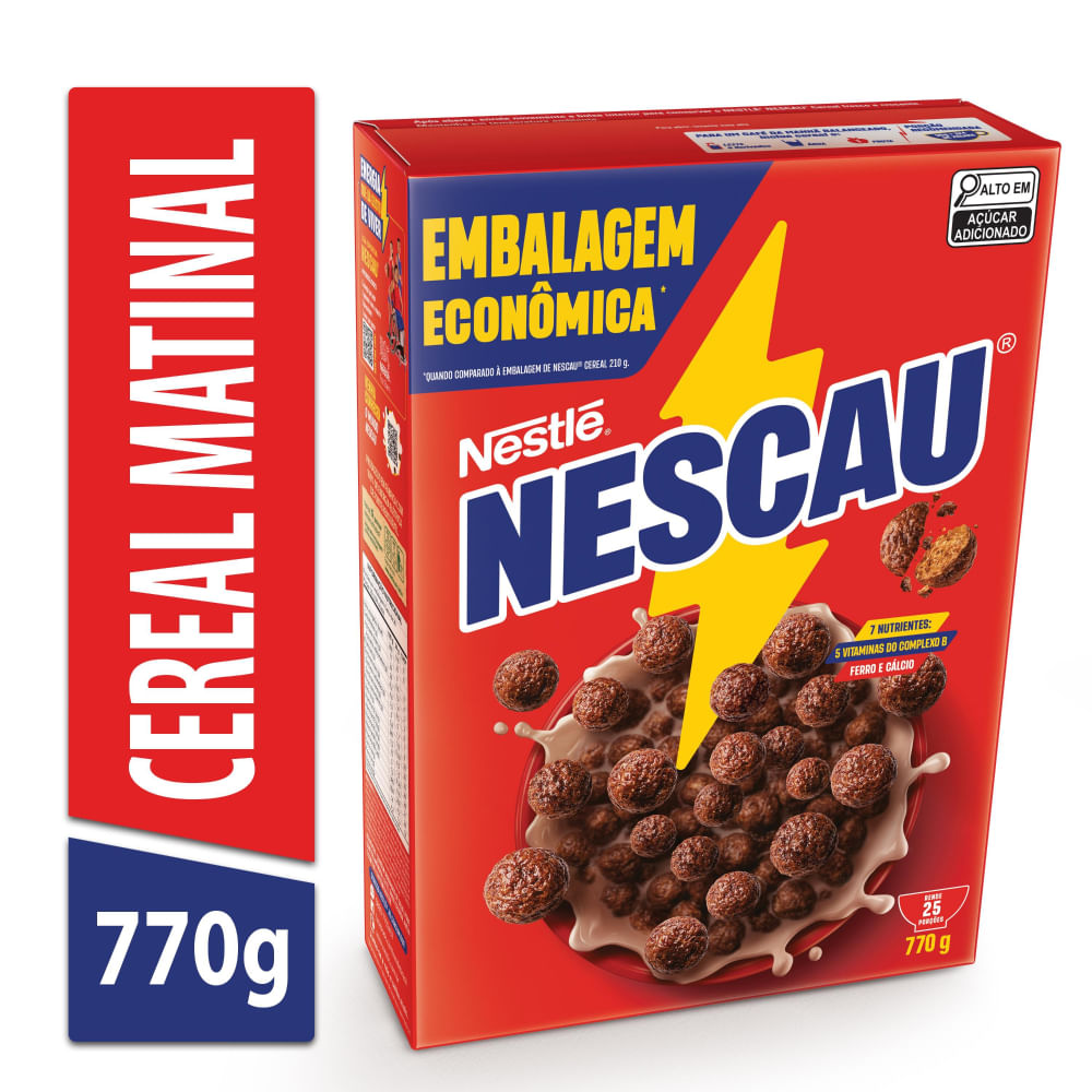 Cereal Matinal Nescau Caixa Embalagem Mais Econômica 770g