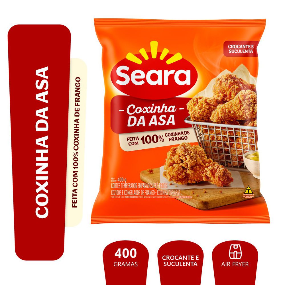 Coxinha da Asa de Frango Seara Empanada Tradicional Congelada 400g