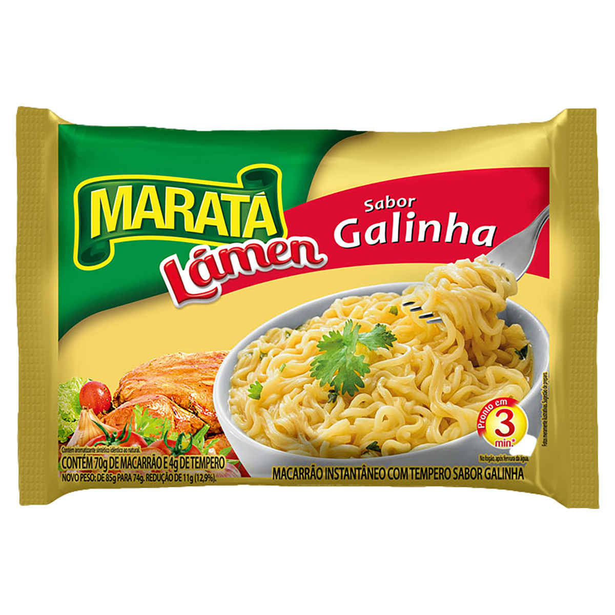 Macarrão Instantâneo Maratá Galinha 74g