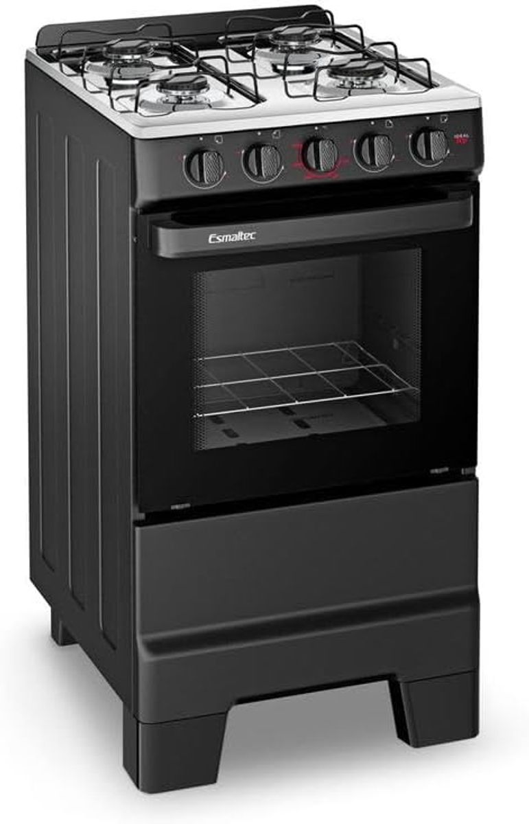 Fogão 4 Bocas Esmaltec Ideal Pop F4ISB Preto