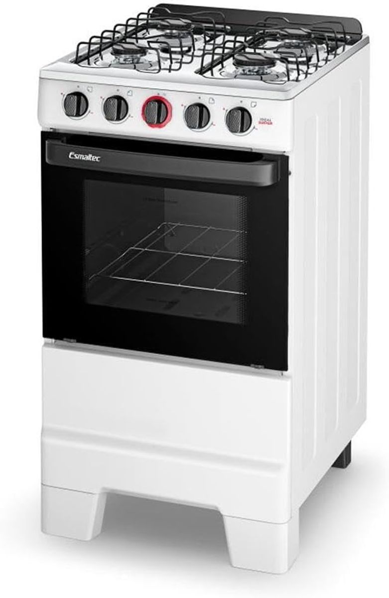 Fogão 4 Bocas Esmaltec Ideal Super F4IAB 4121 Acendimento Automático Branco Bivolt