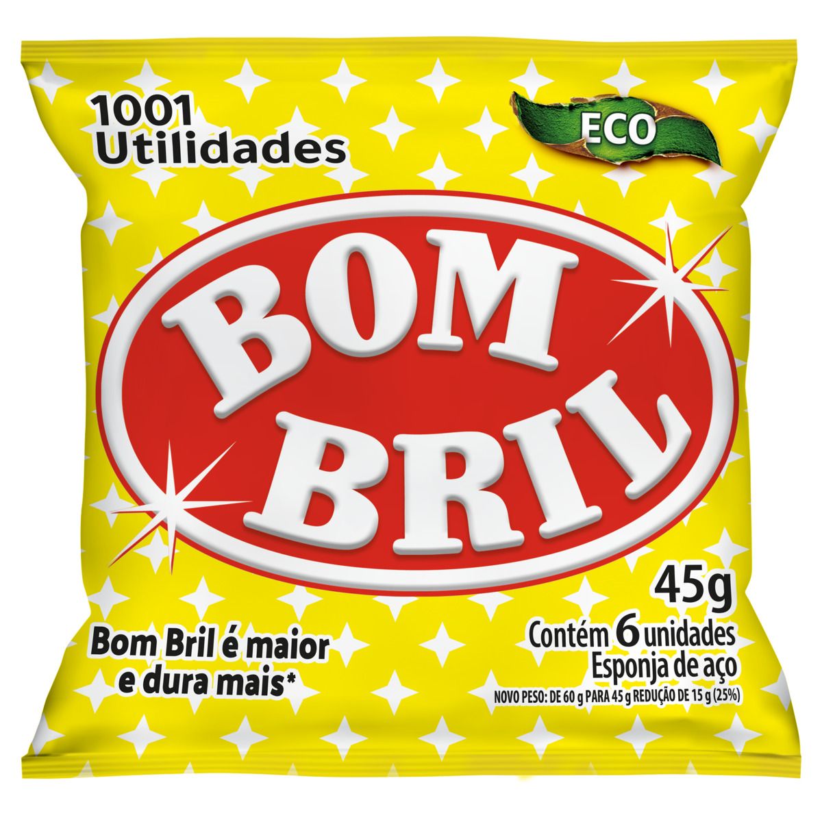 Esponja de Aço Bombril Eco 45g com 6 Unidades