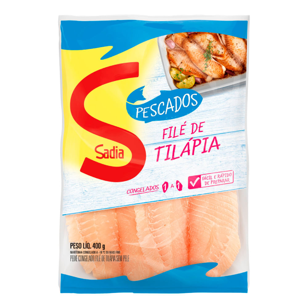 Filé de Peixe Tilápia Sadia Pescados sem Pele Congelado 400g