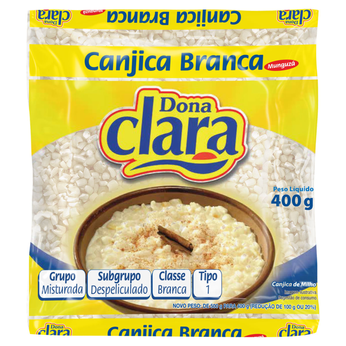 Canjica de Milho Branco Dona Clara Tipo1 400g