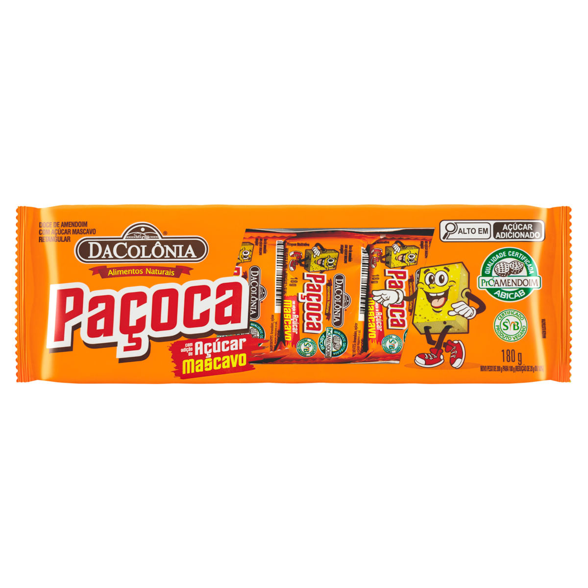 Paçoca Dacolônia com Açúcar Mascavo 180g