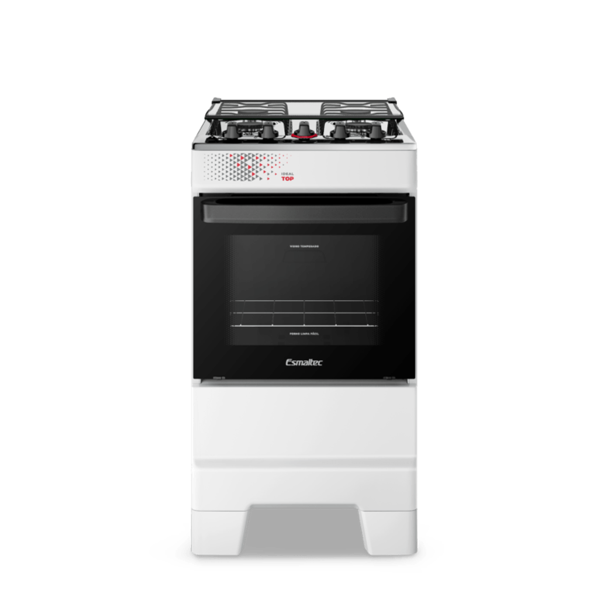 Fogão 4 Bocas Esmaltec Ideal Top Mesa Inox Branco Bivolt