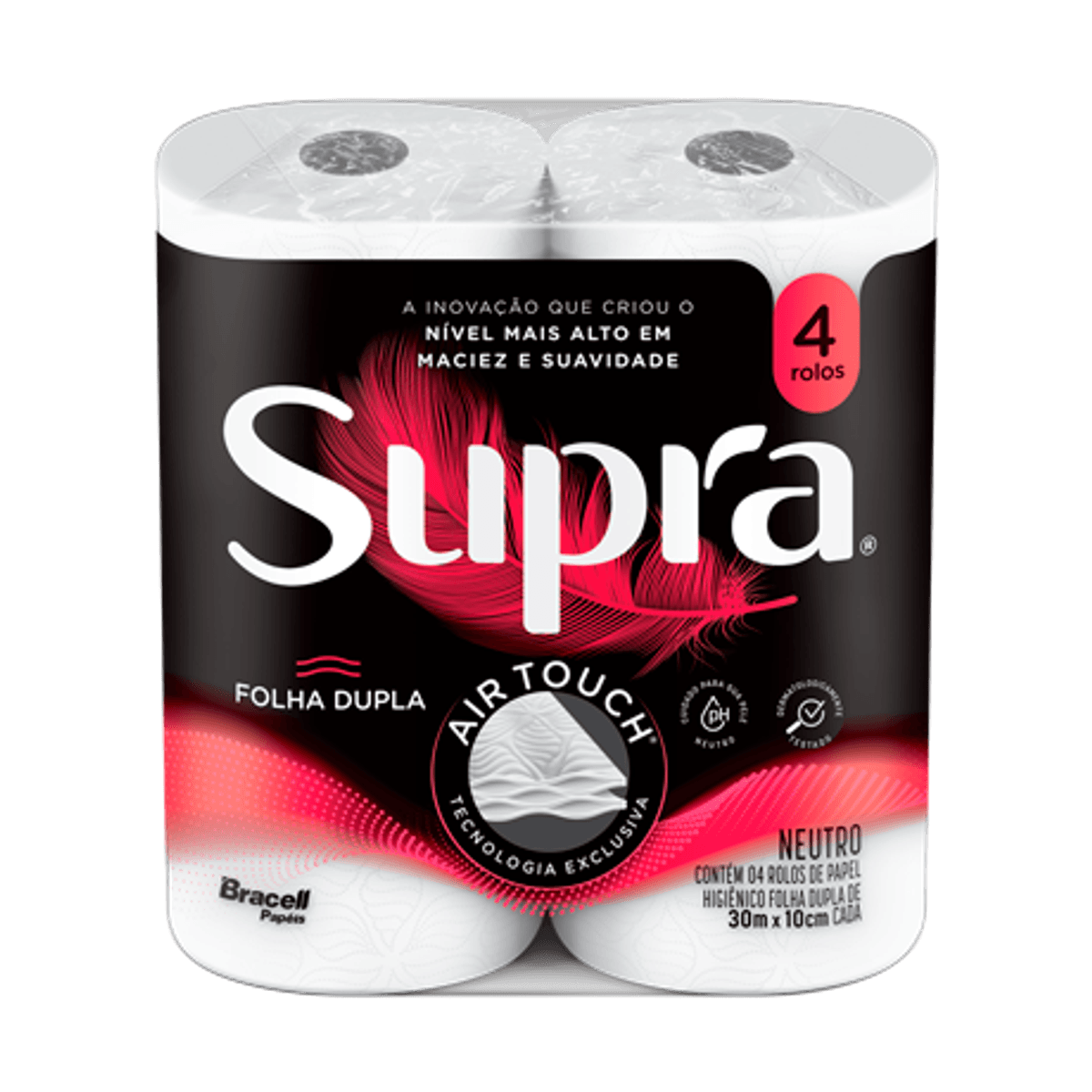 Papel Higiênico Suprafolha Dupla 30m com 4 Unidades
