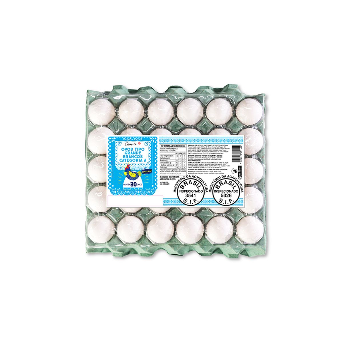 Ovos Branco Cuisine&Co Grande com 30 Unidades