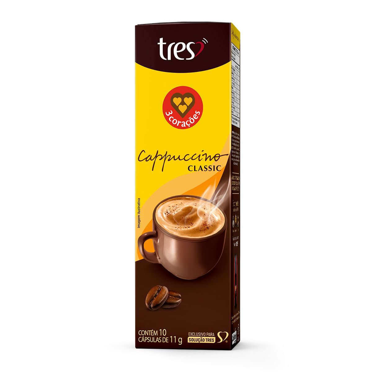 Cappuccino em Cápsula Classic 3 Corações 110g c/ 10 Unid