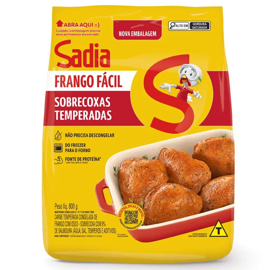 Sobrecoxa de Frango Temperada Congelada Sadia Frango Fácil 800g
