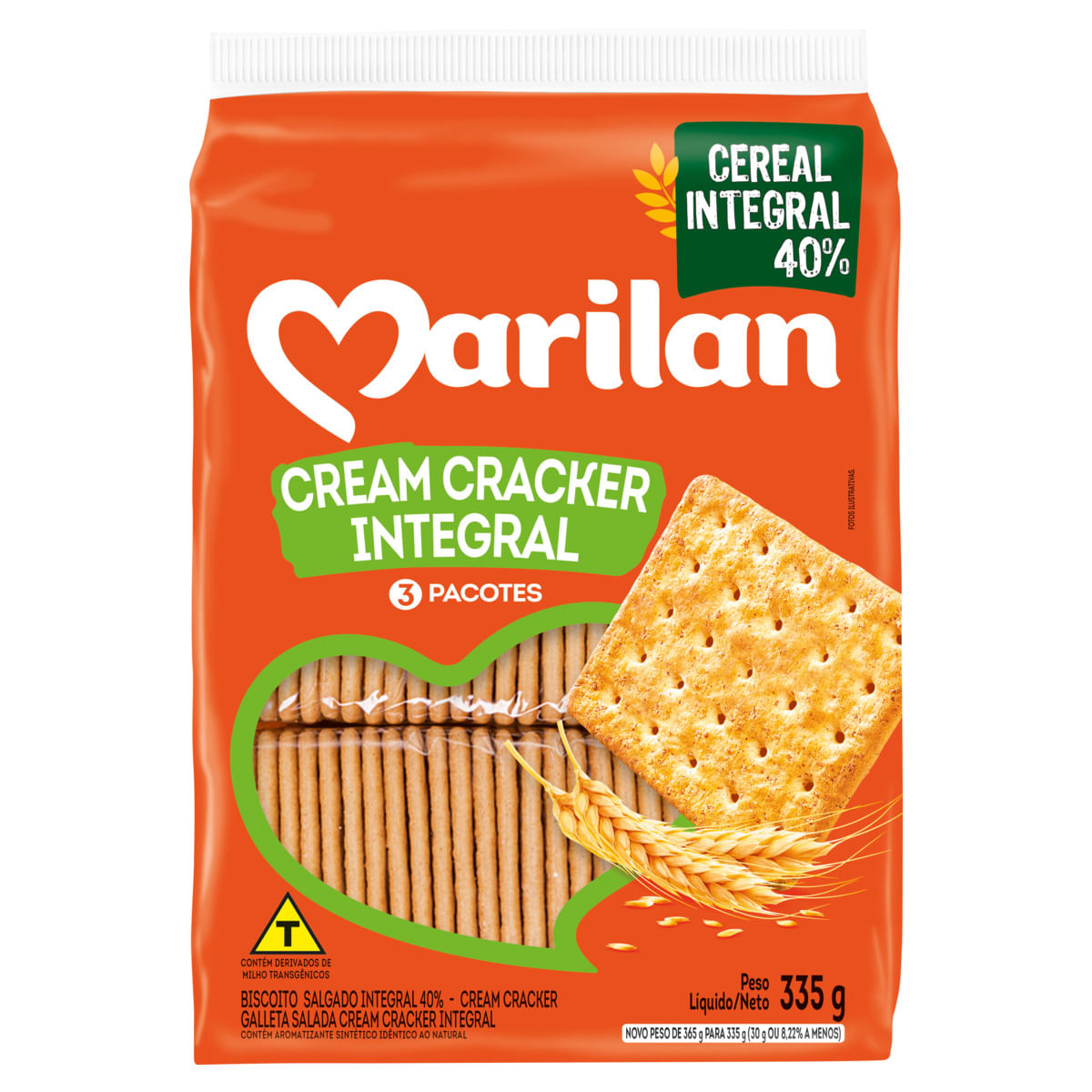 Biscoito Cream Cracker Integral Marilan 335g