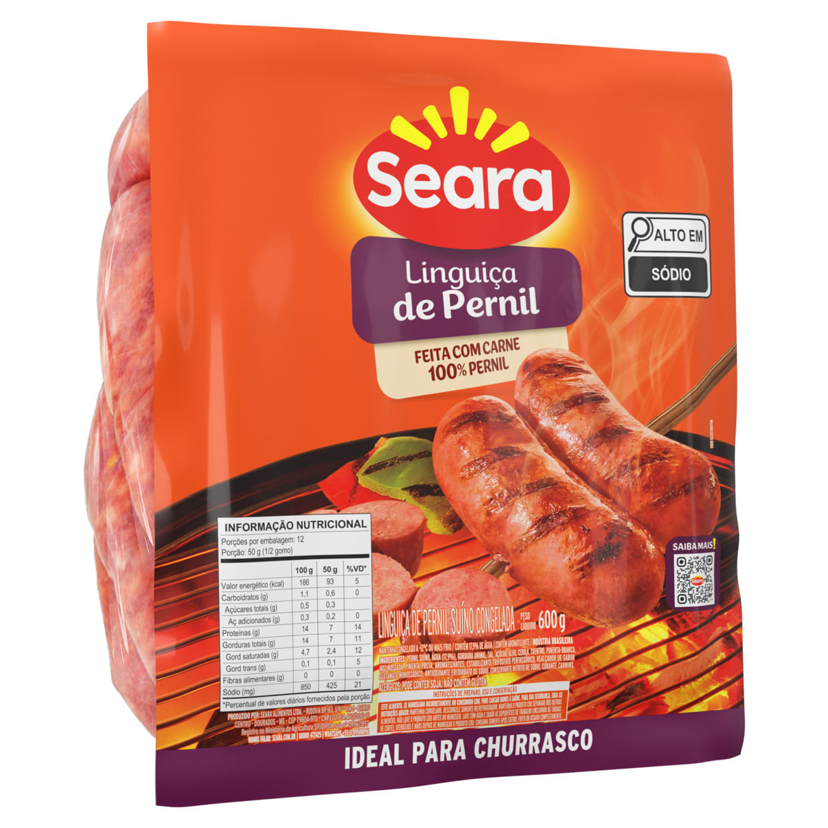 Linguiça de Pernil Suíno Seara Congelada 600g