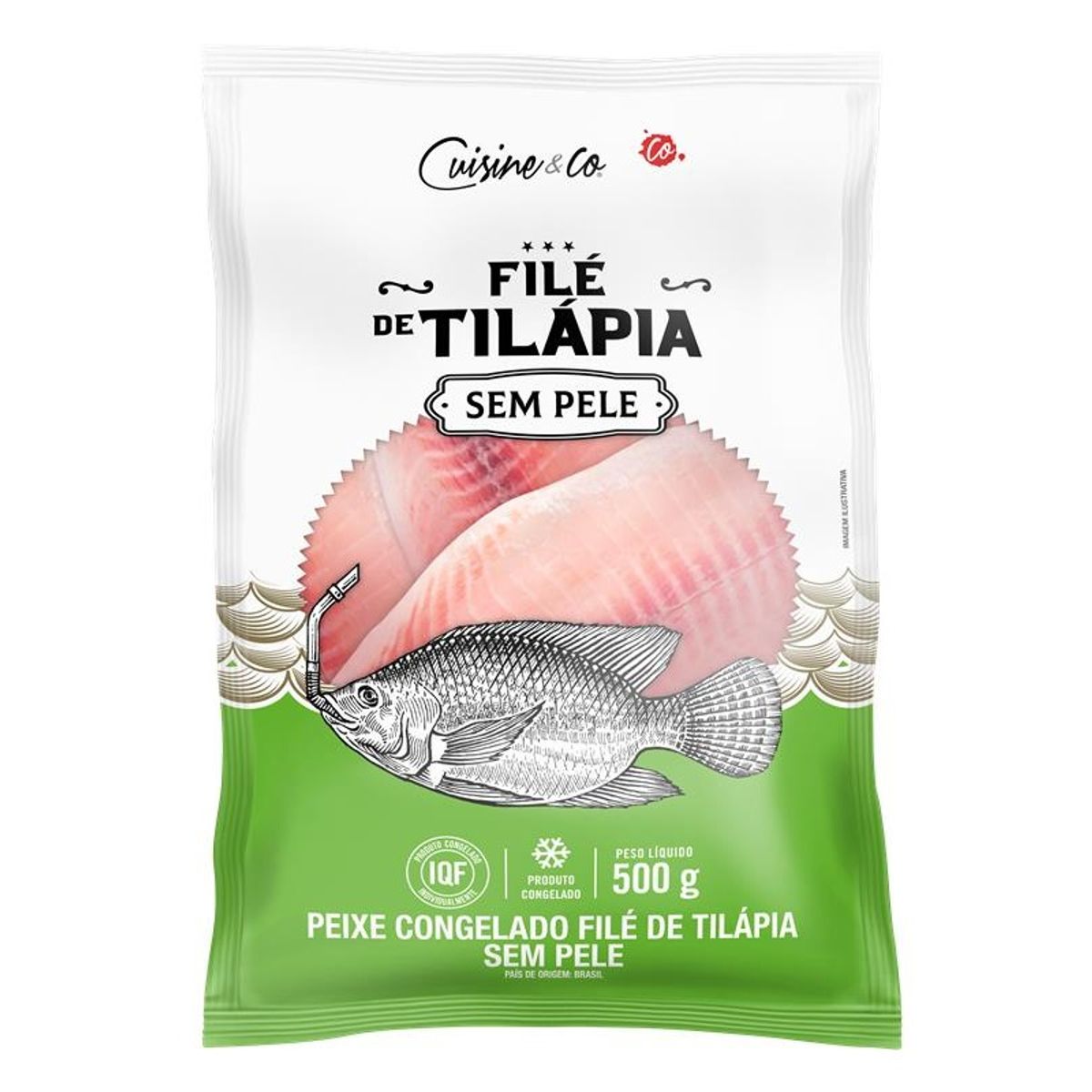 Filé de Peixe Tilápia Cuisine&Co Congelado 500g
