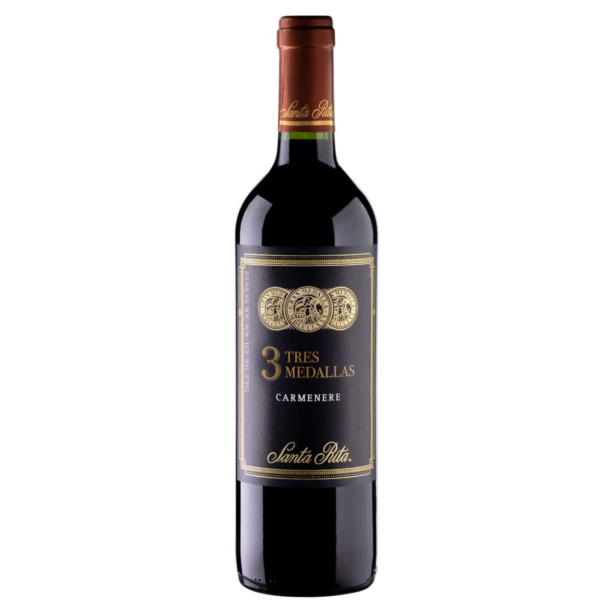 Vinho Chileno 3 Medallas Carmenere Tinto 750ml