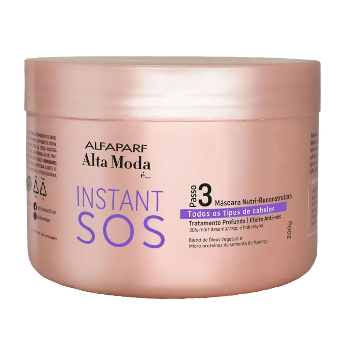 Máscara Alfaparf Alta Moda Nutri-Reconstrutora Instant SOS 300g