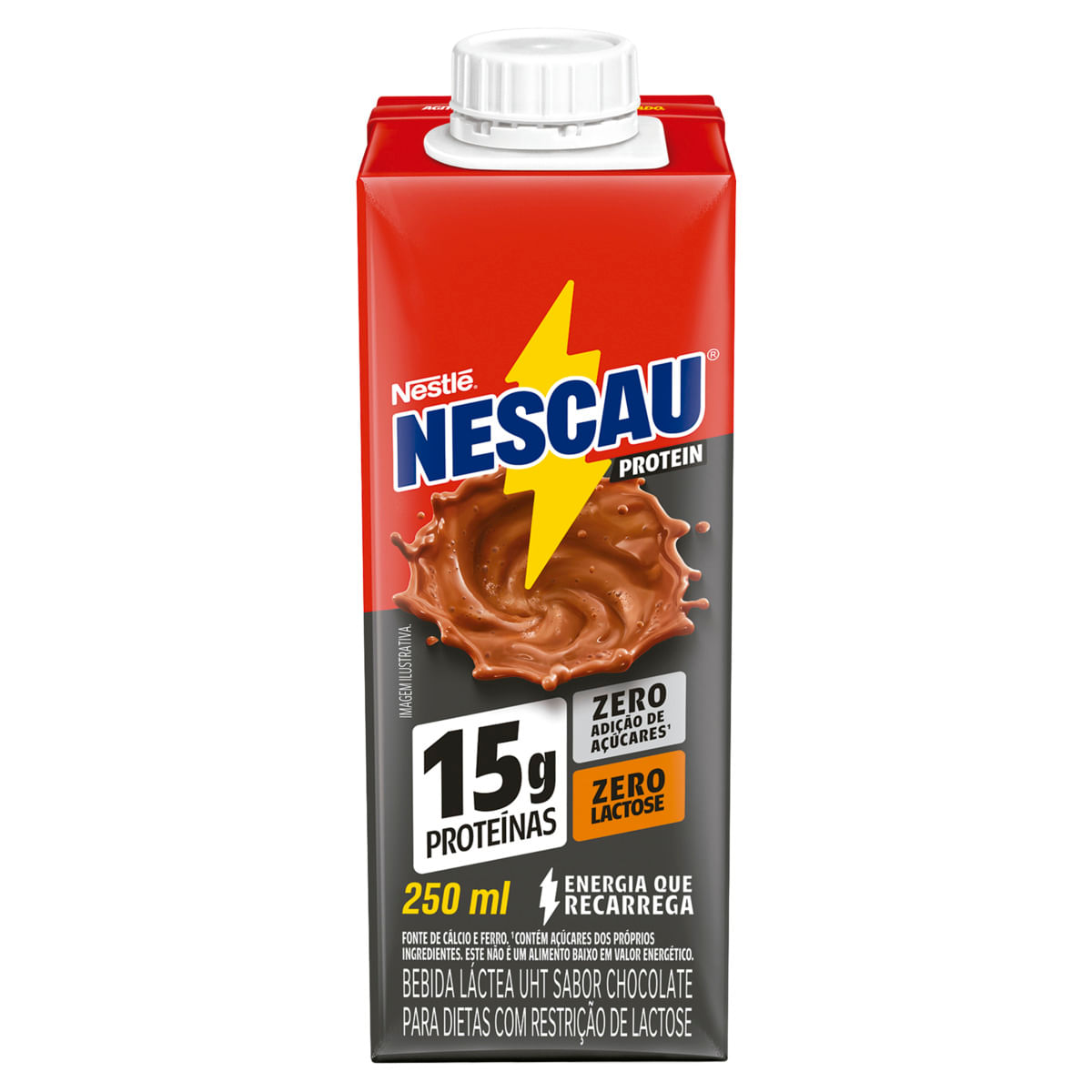Bebida Láctea Uht Nescau Protein Zero Lactose sem Açúcar 15g deProtéinas Chocolate Caixa 250ml