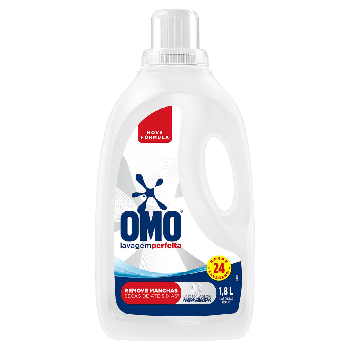Lava-Roupas Líquido Omo Lavagem Perfeita Frasco 1,8 Litros