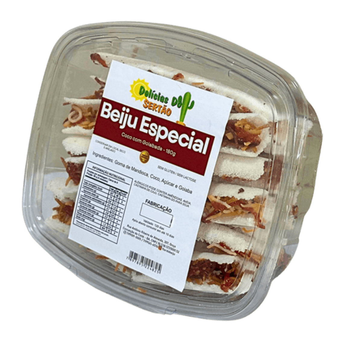 Beiju Recheio de Coco com Goiabada Delícias do Sertão 180g