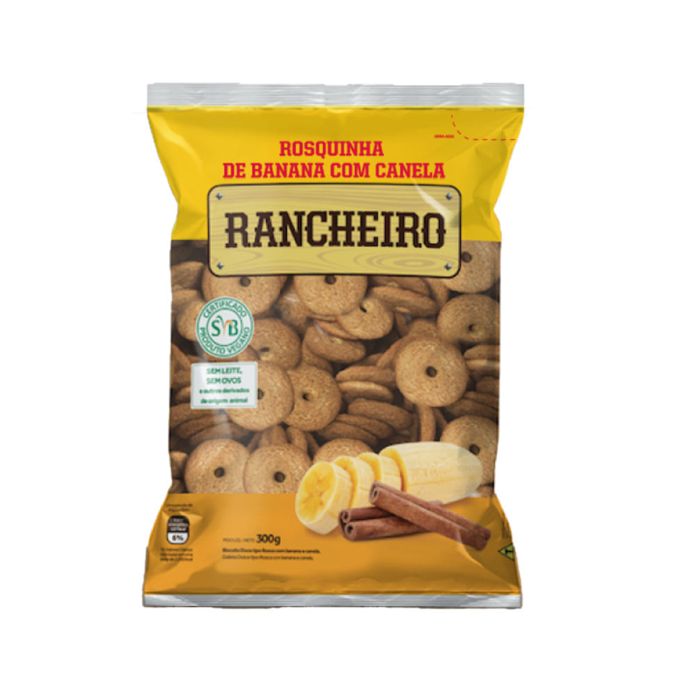 Biscoito Rosquinha Rancheiro Banana com Canela 300g