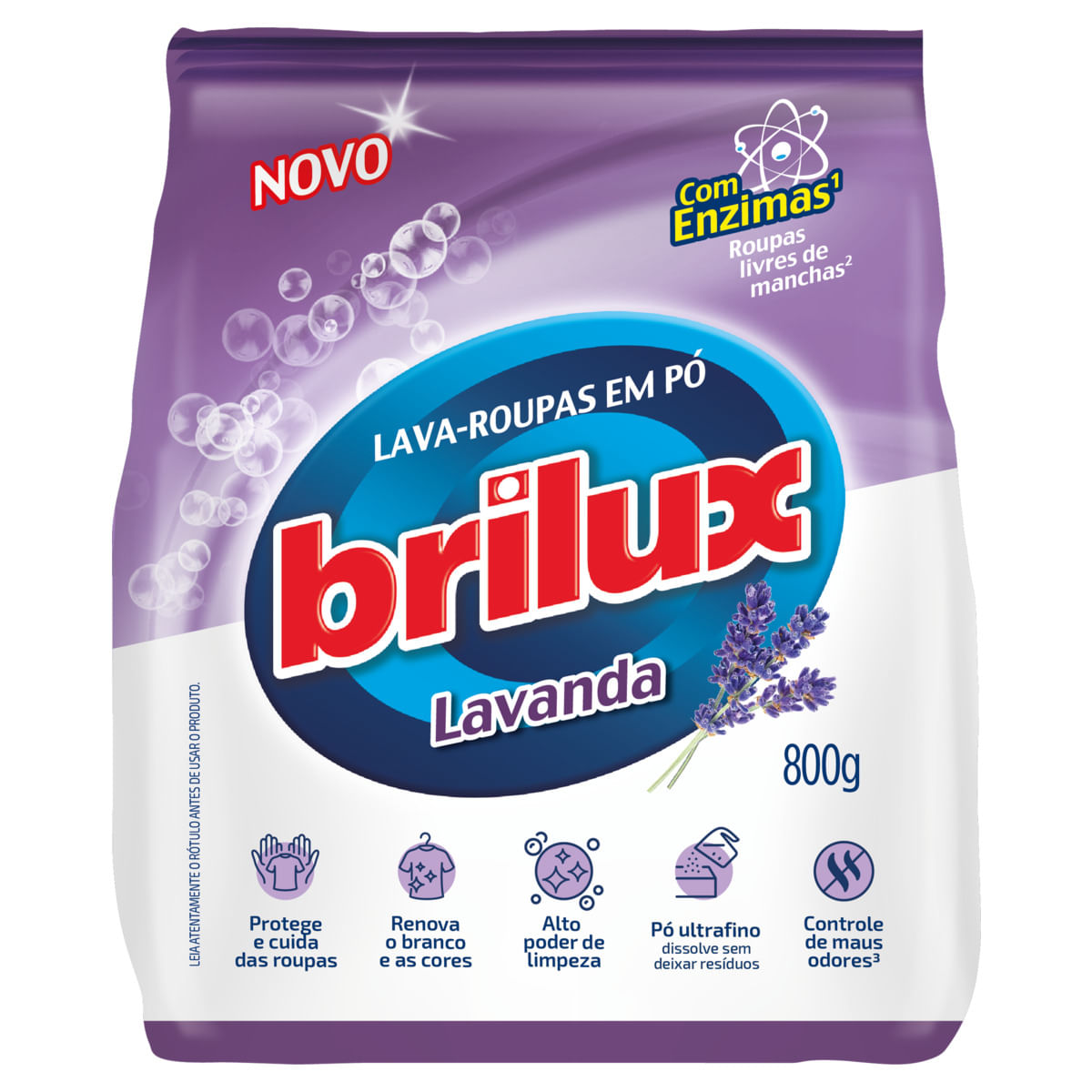 Lava-Roupas em Pó Brilux Lavanda Pacote 800g