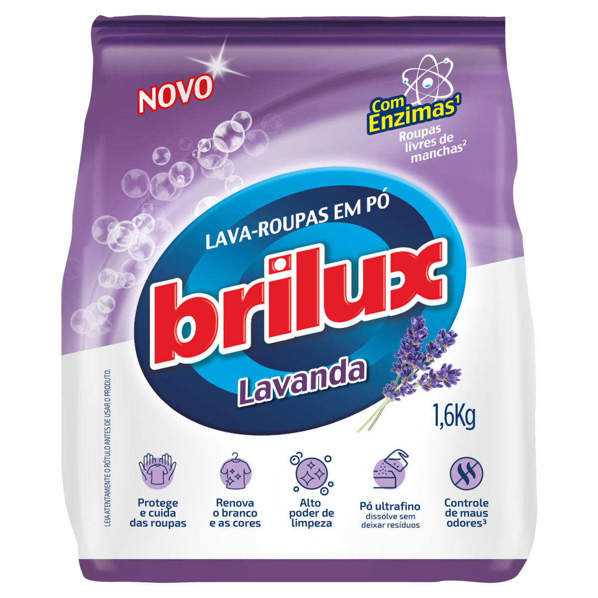 Lava-Roupas em Pó Brilux Lavanda Pacote 1,6kg