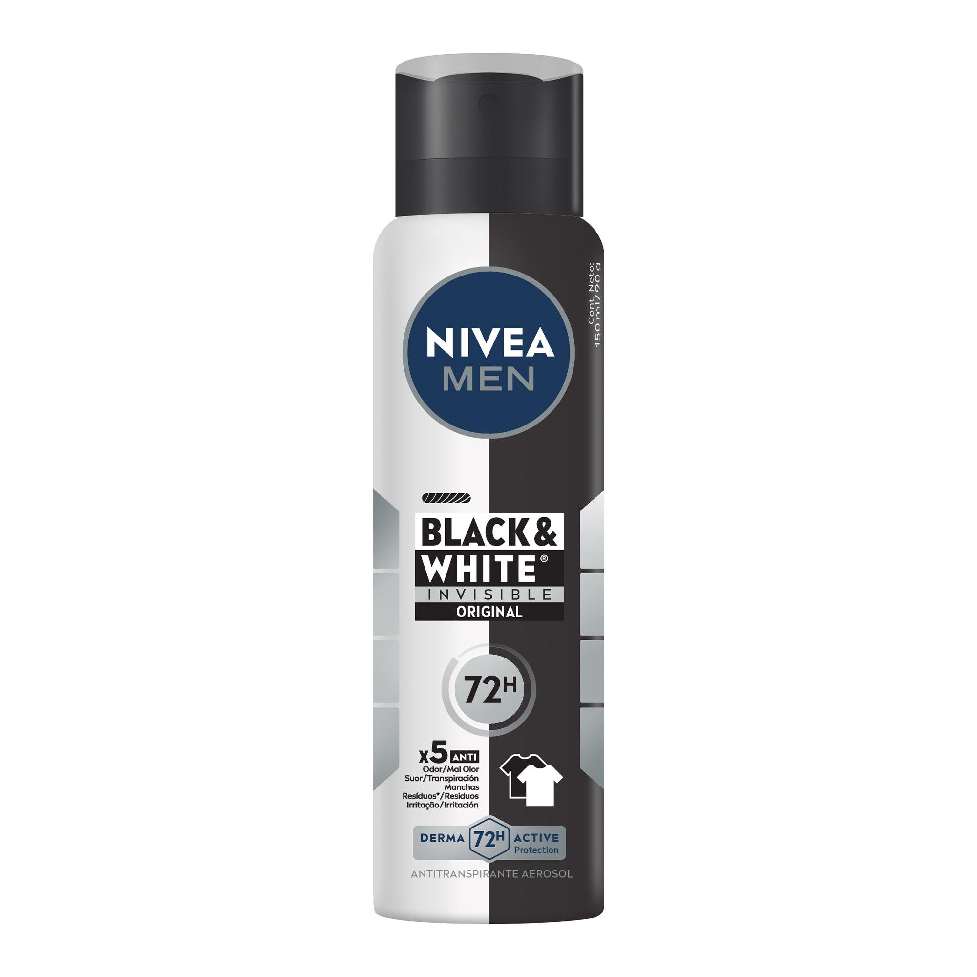 Desodorante Nivea Men Aerossol Invisible for Black &White150ml/89g
