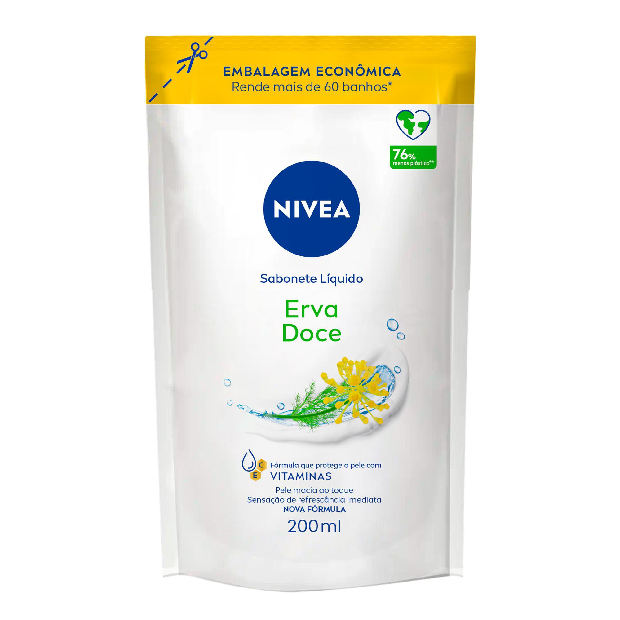 Sabonete Líquido Nivea Erva-Doce Refil 200ml Embalagem Econômica