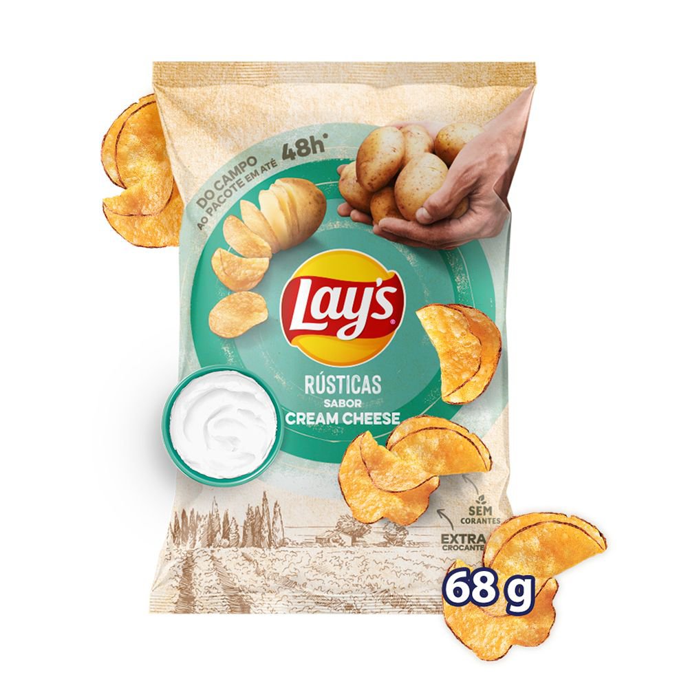 Batata Frita Lays Rústica Cream Cheese 68g