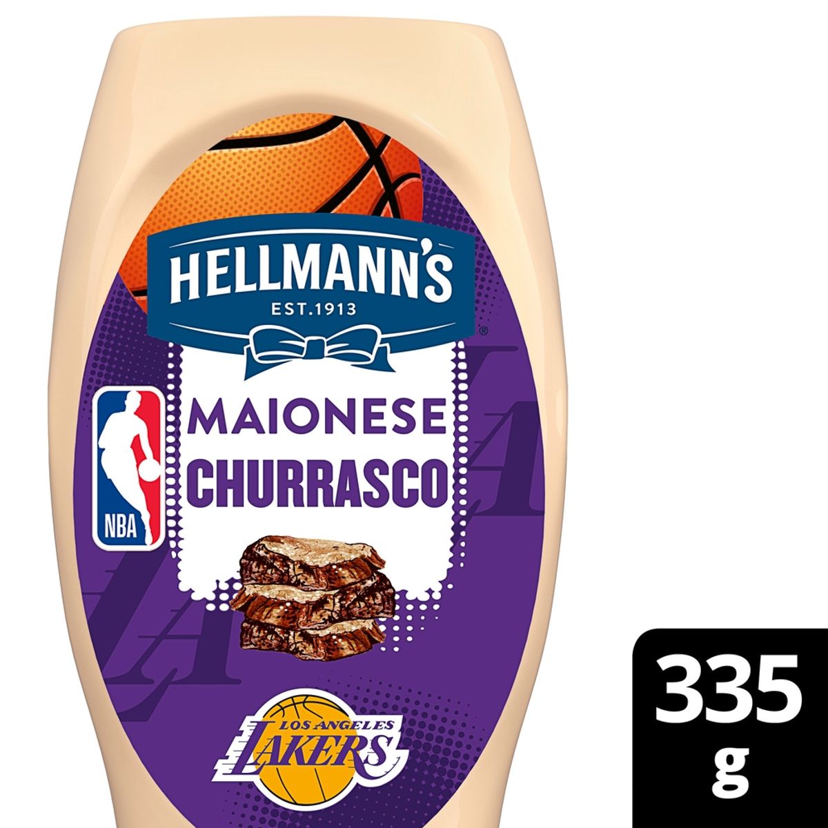 Maionese Hellmann's NBA Los Angeles Lakers Churrasco Squeeze 335g