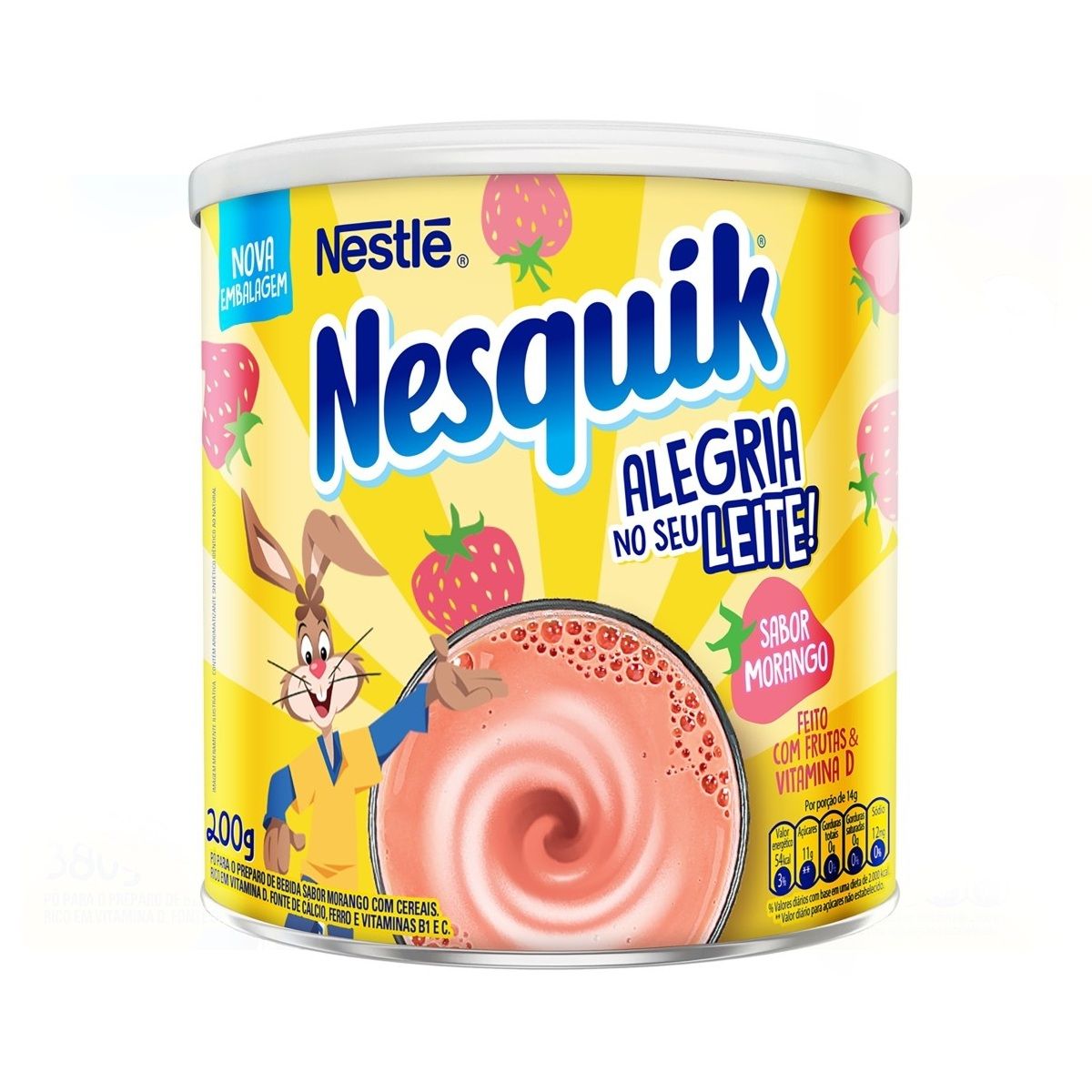 Bebida em Pó Nesquik Morango Lata 200g