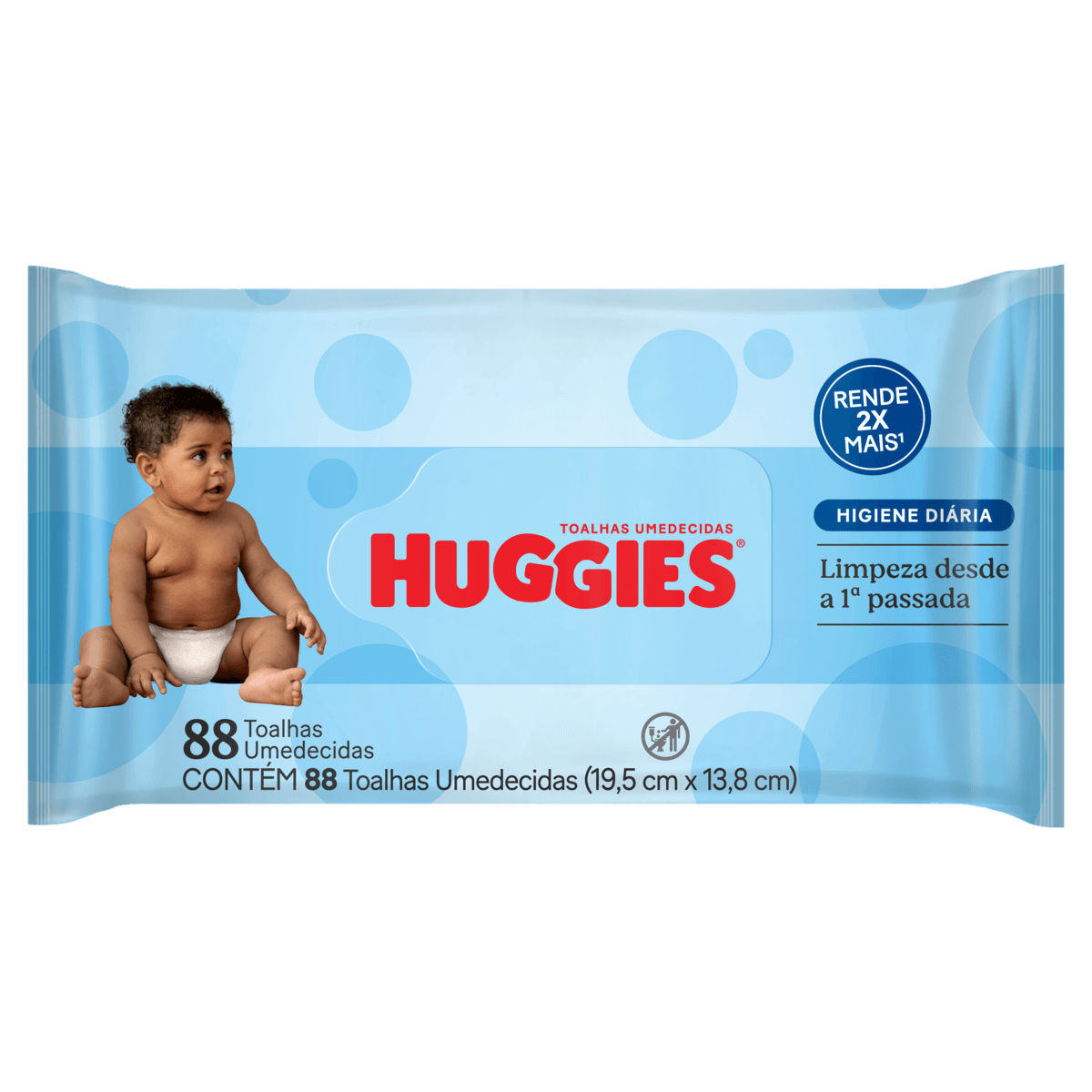 Lenço Umedecido Huggies Disney Baby Tripla Proteção com 88 Unidades