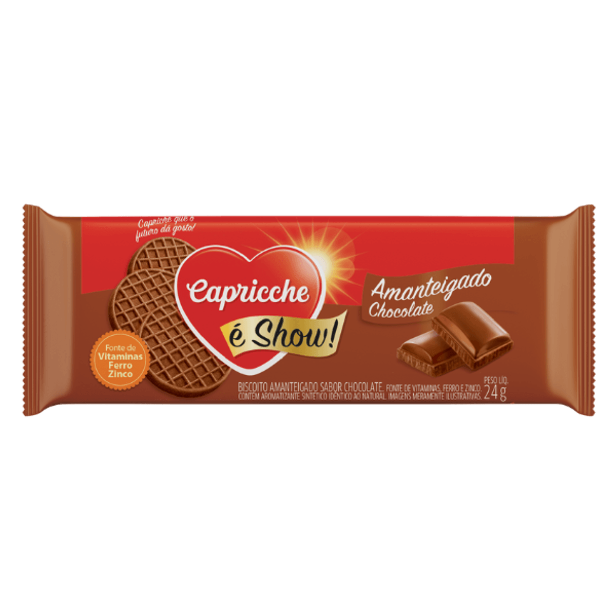Biscoito Amanteigado Capricche é Show Chocolate 24g