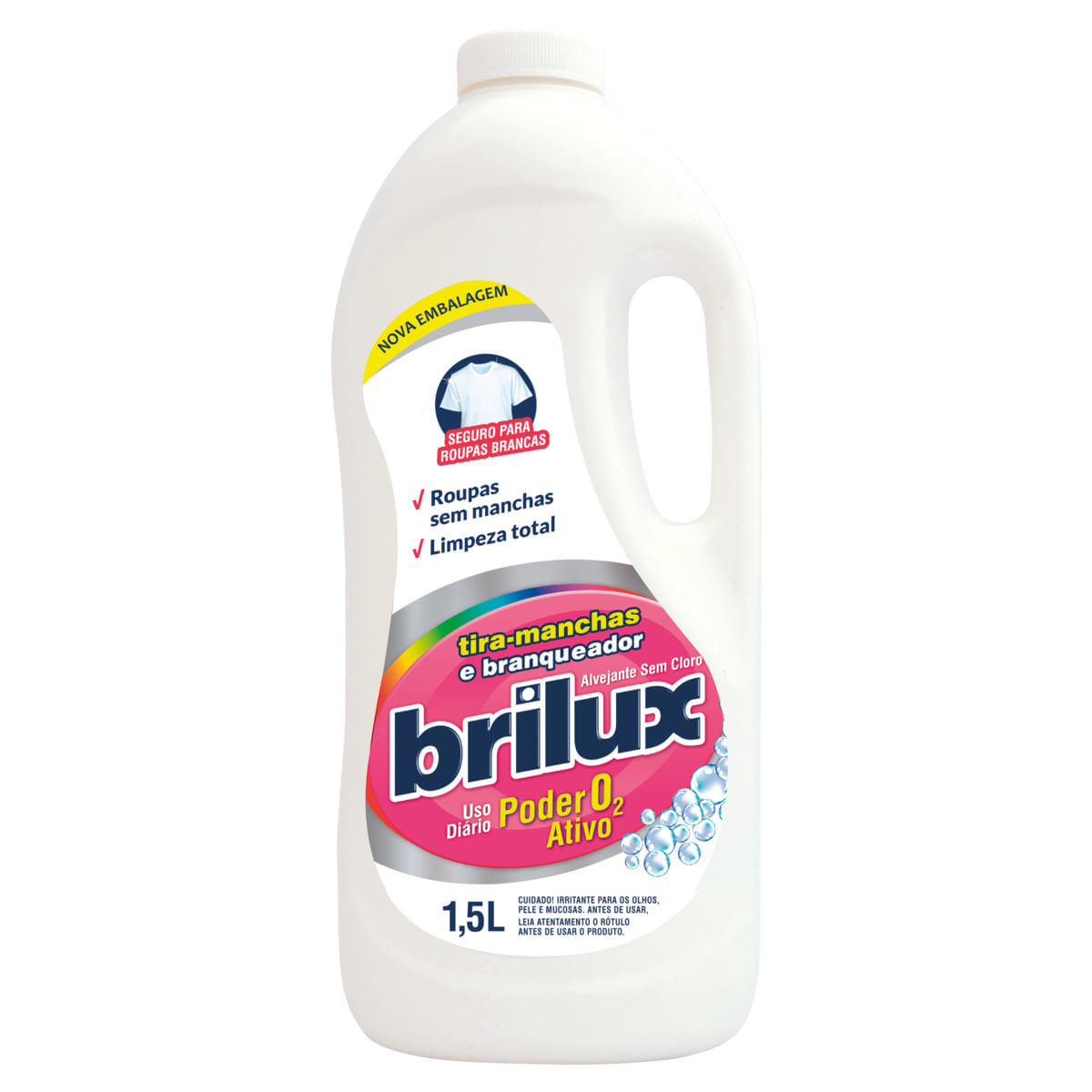 Tira-Manchas e Branqueador Líquido Brilux Poder O2 Frasco 1,5l