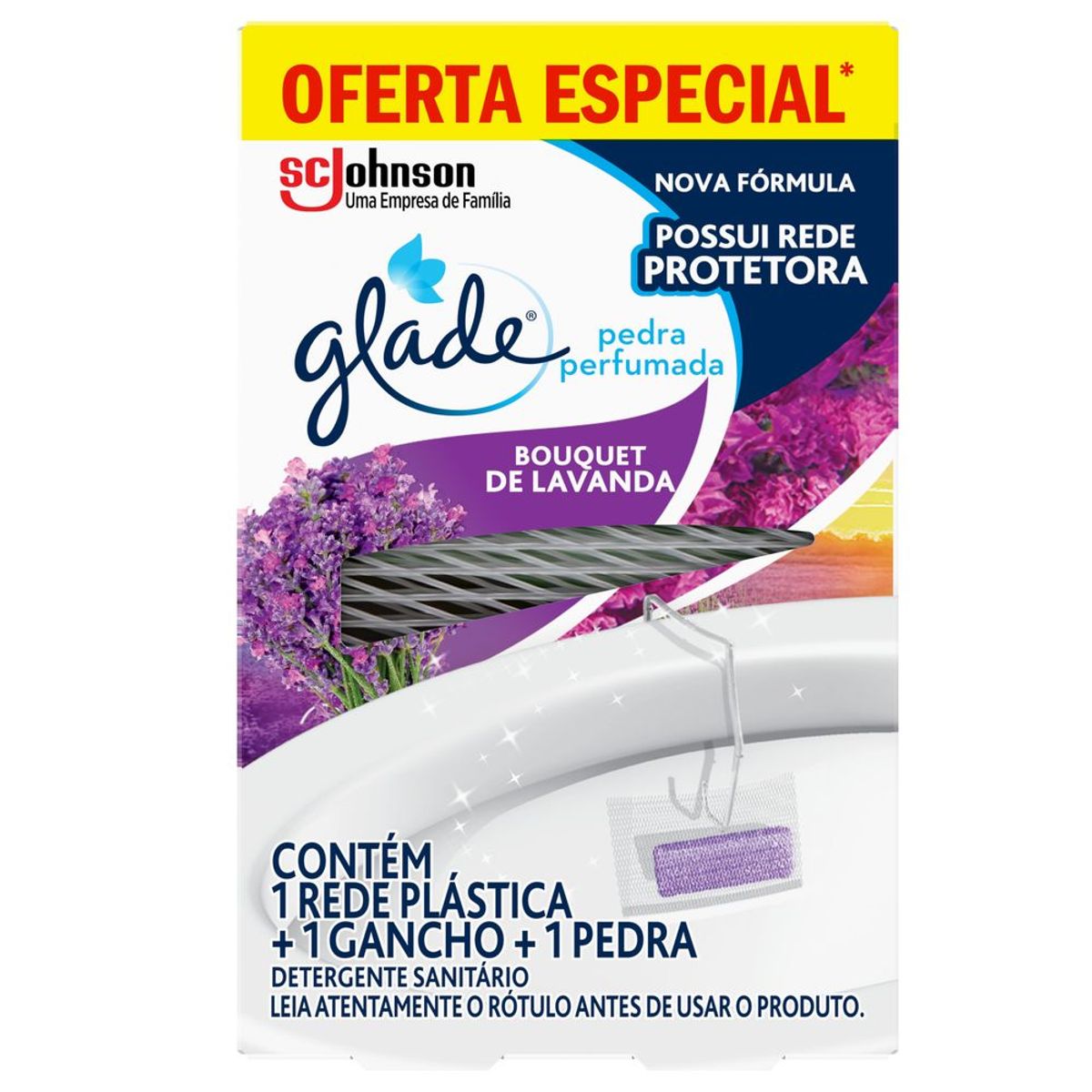 Desodorizador Sanitário Glade Pedra Bouquet de Lavanda 25g 25% Desconto