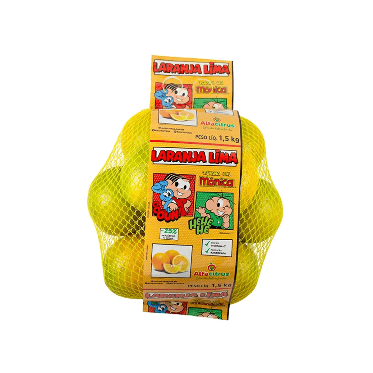 Laranja Lima Alfacitrus Turma da Mônica Pacote 1,5kg